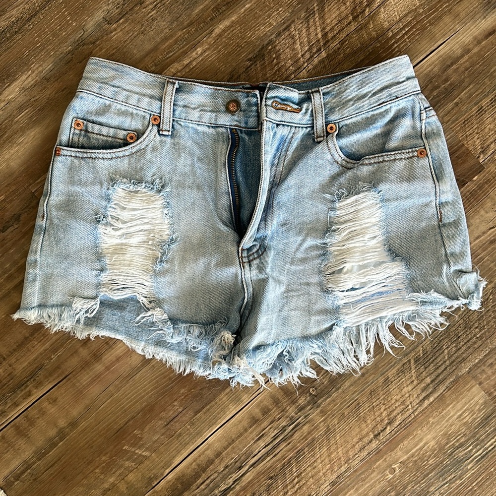Mid rise jean shorts